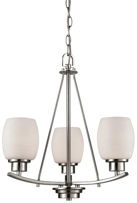 Casual Mission 17" Wide 3-Light Chandelier - Brushed Nickel