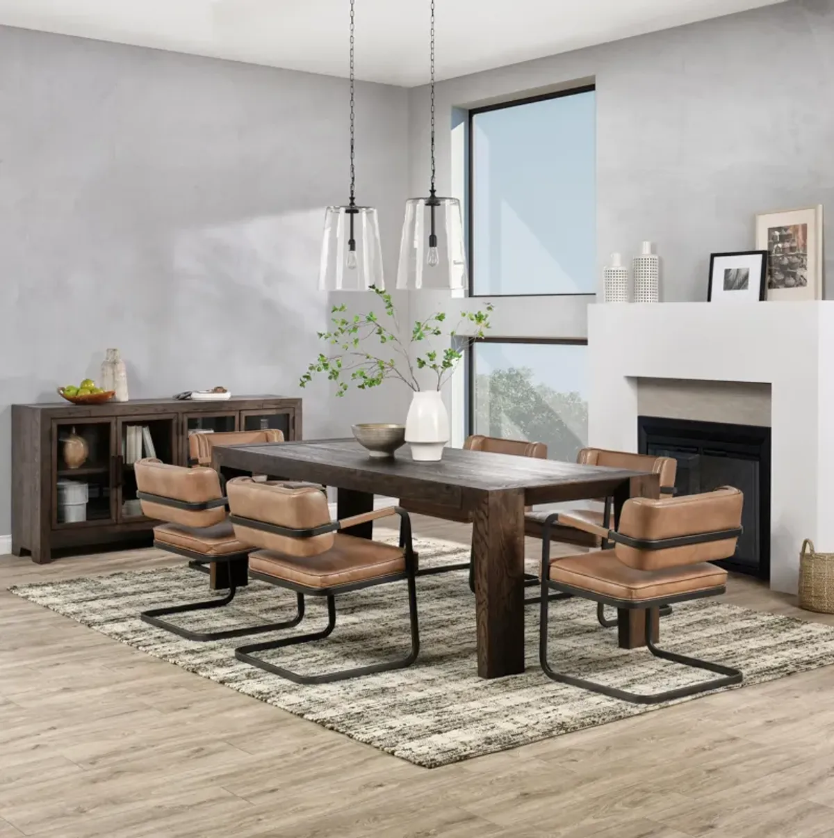 Troy 89" Reclaimed Oak Wood Transitional Dining Table in Brown