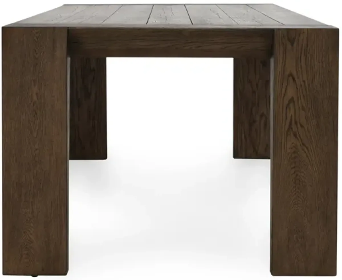 Troy 89" Reclaimed Oak Wood Transitional Dining Table in Brown