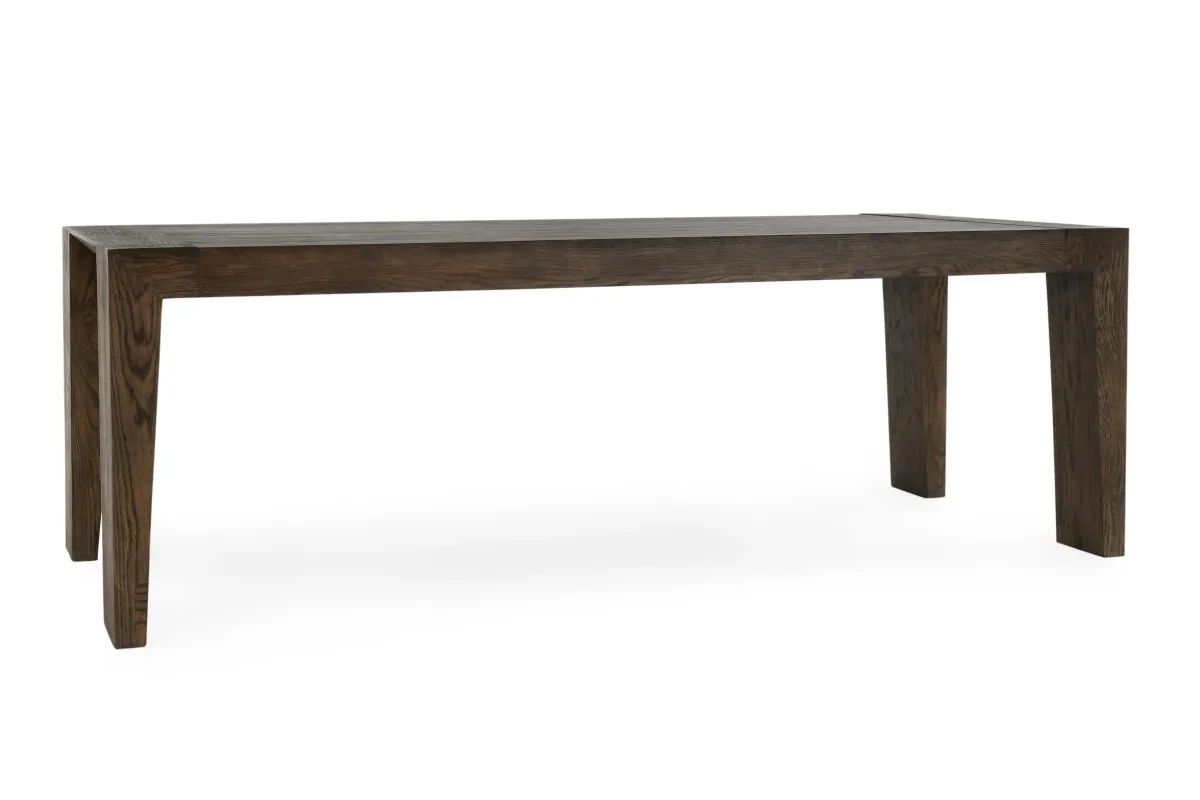 Troy 89" Reclaimed Oak Wood Transitional Dining Table in Brown