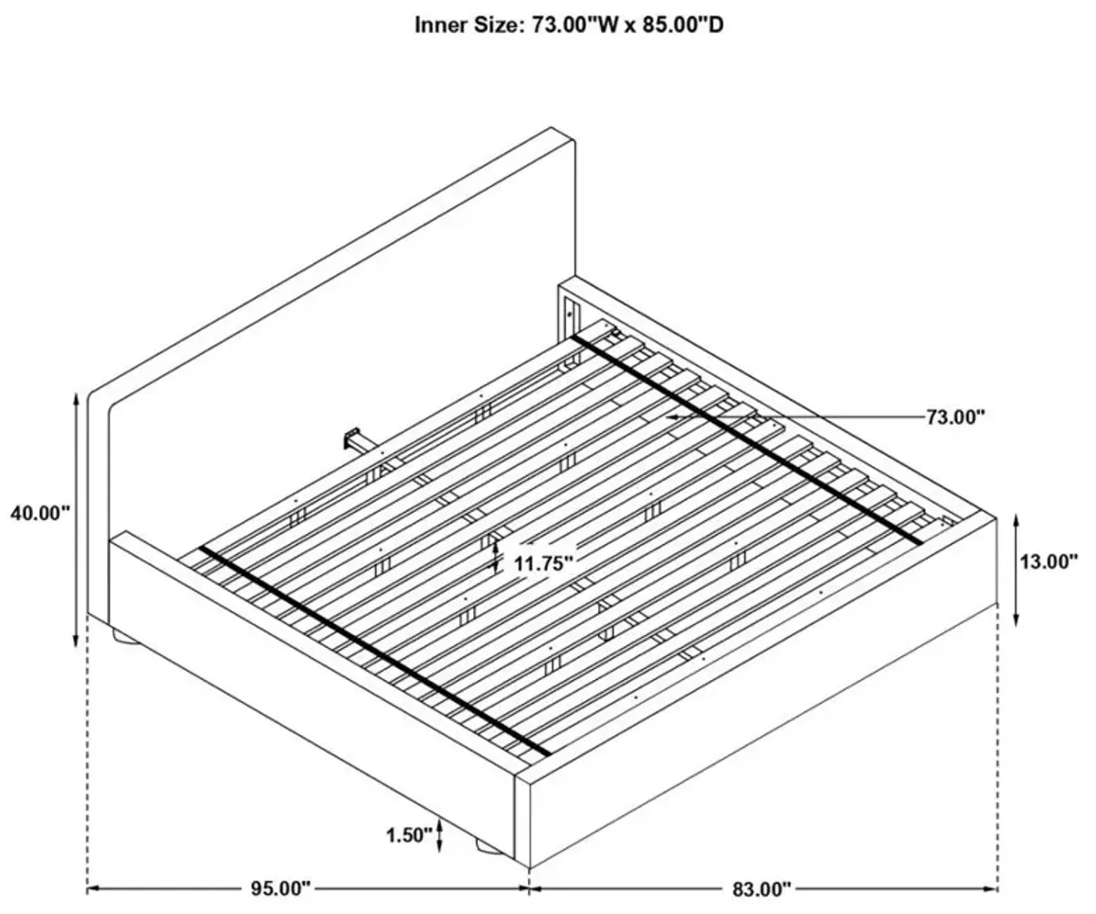 Gregory Upholstered Platform Bed Graphite