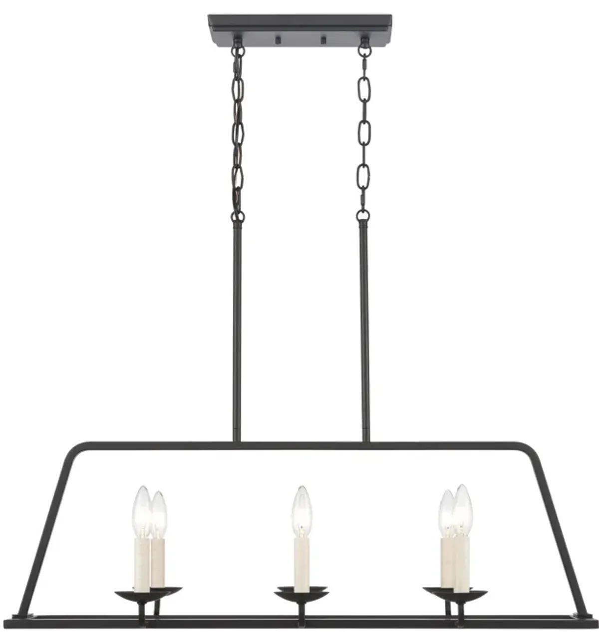 Ellisville 34'' Wide 6-Light Chandelier - Matte Black