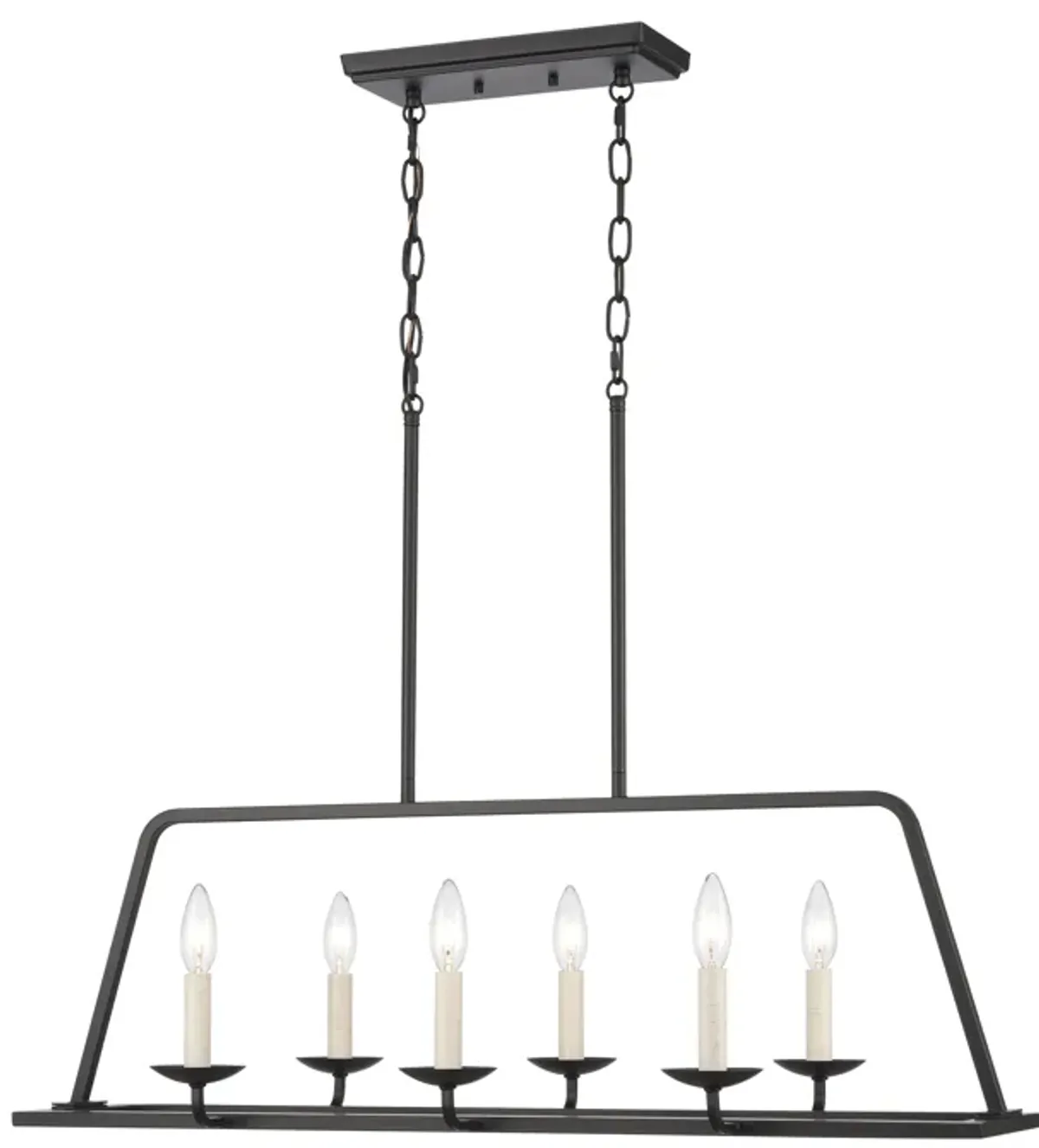 Ellisville 34'' Wide 6-Light Chandelier - Matte Black