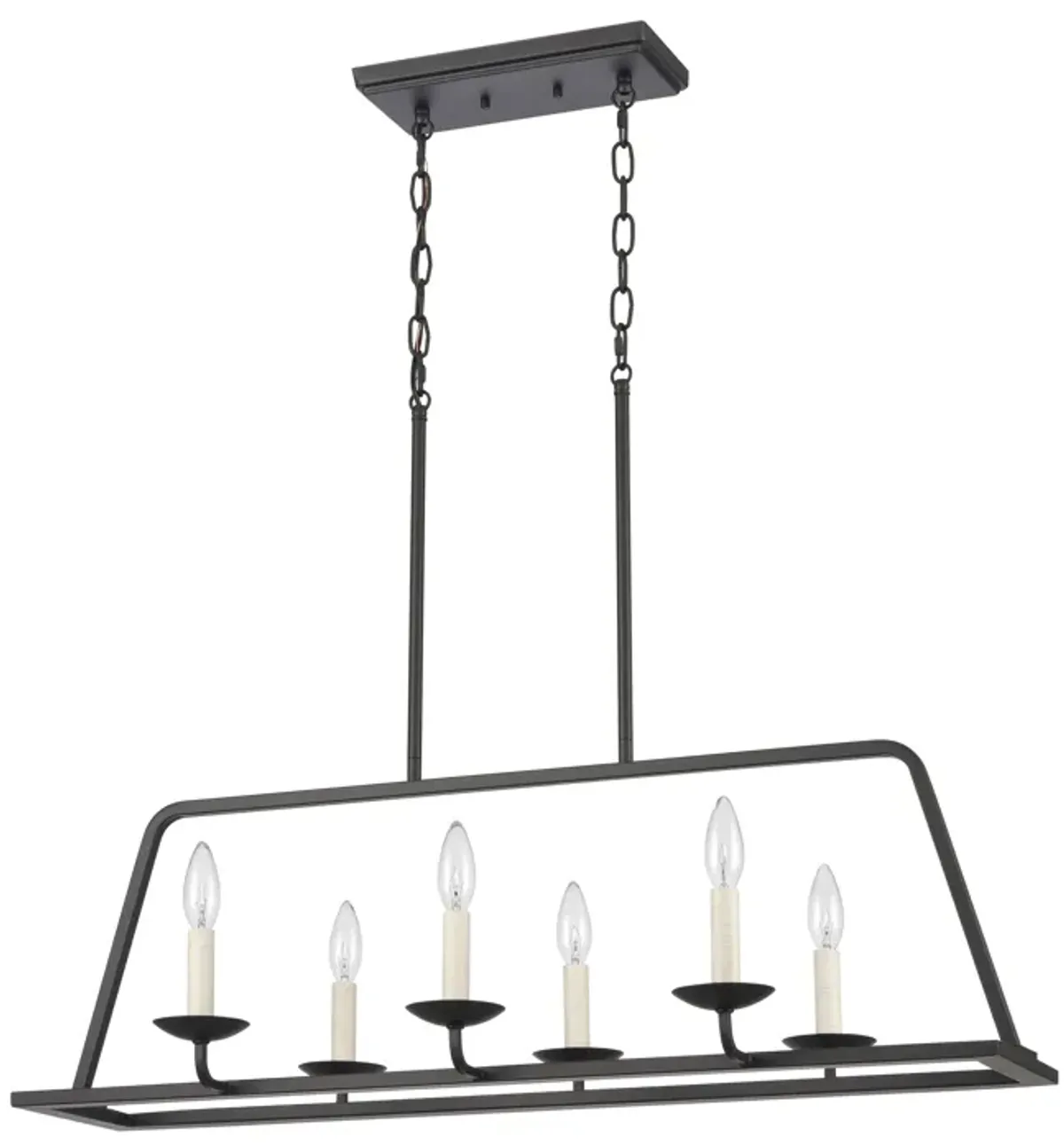 Ellisville 34'' Wide 6-Light Chandelier - Matte Black