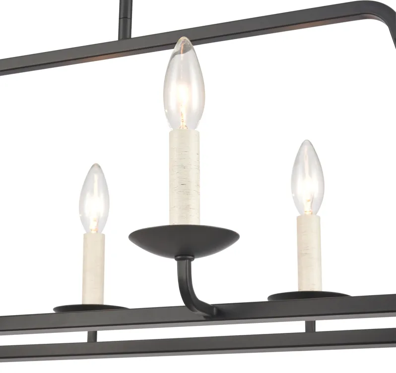 Ellisville 34'' Wide 6-Light Chandelier - Matte Black