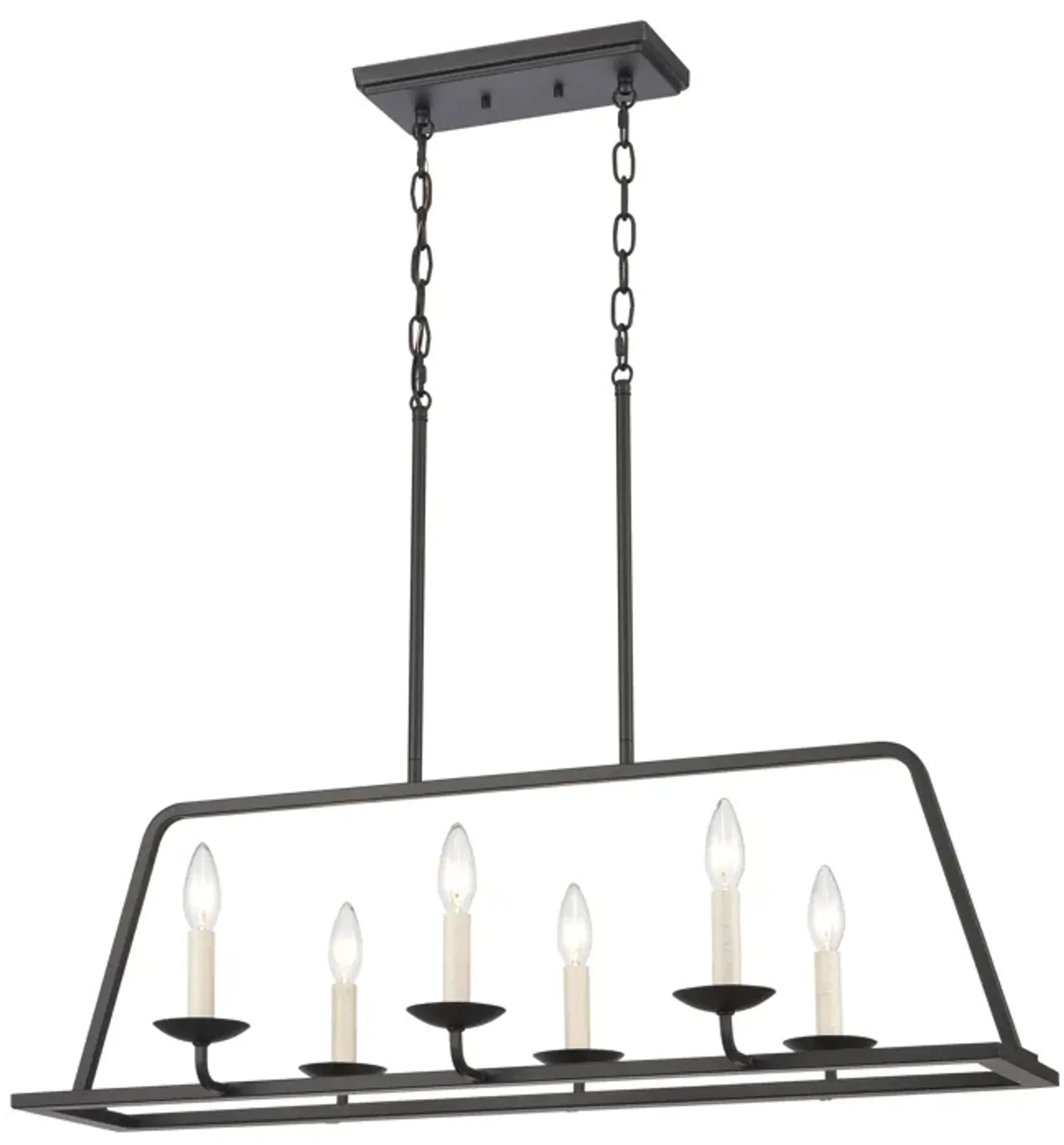 Ellisville 34'' Wide 6-Light Chandelier - Matte Black