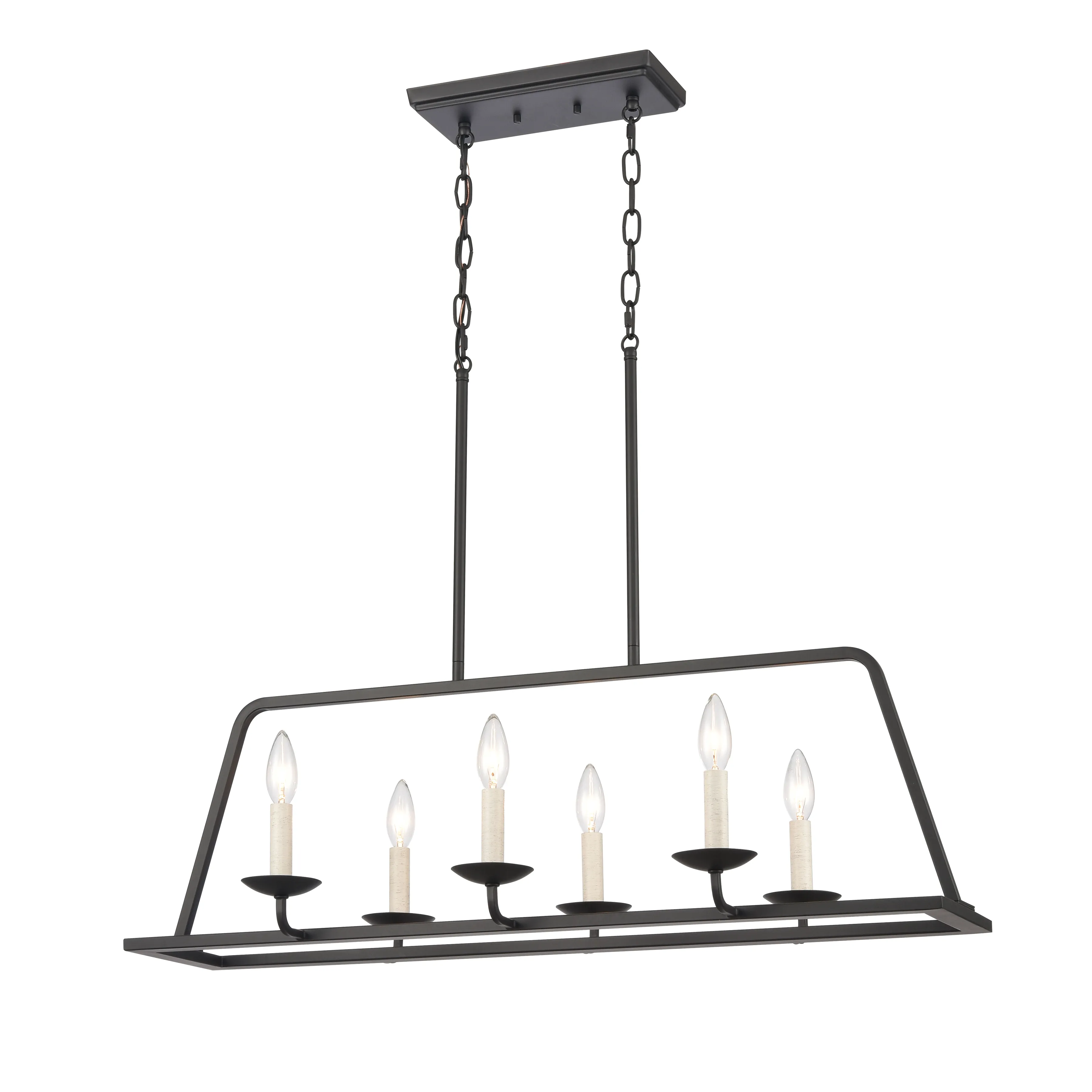 Ellisville 34'' Wide 6-Light Chandelier - Matte Black