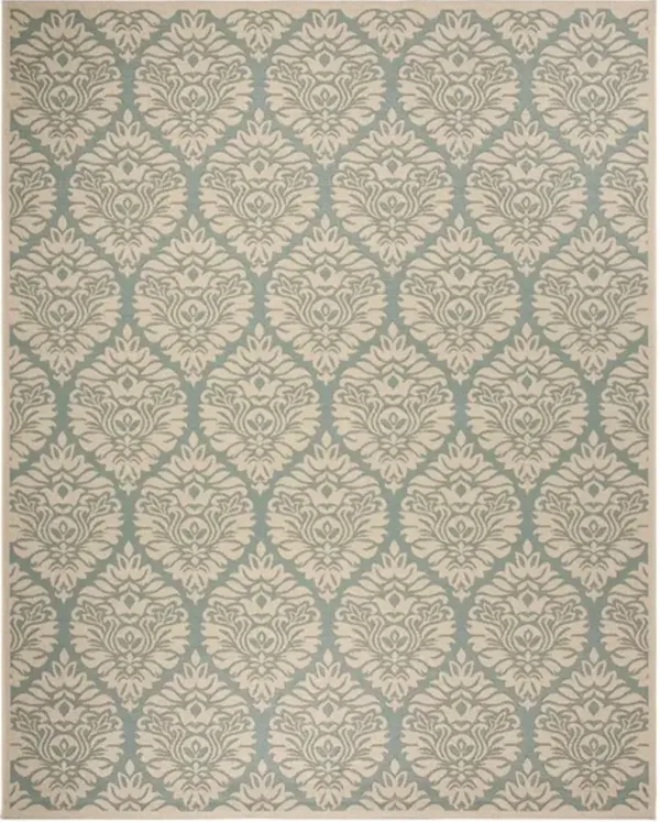LINDEN 135 Collection LND135K-8 Aqua / Cream 8' X 10'