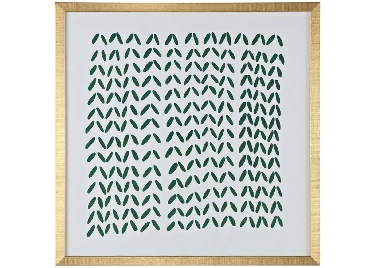 QUIET APPLAUSE, 16 x 16 INCH, GREEN / IVORY, FRAMED WALL ART