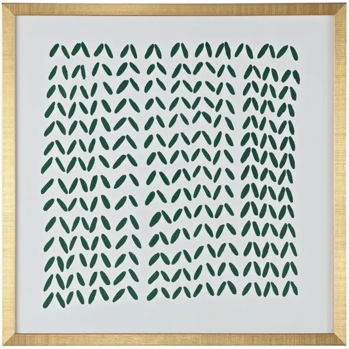 QUIET APPLAUSE, 16 x 16 INCH, GREEN / IVORY, FRAMED WALL ART