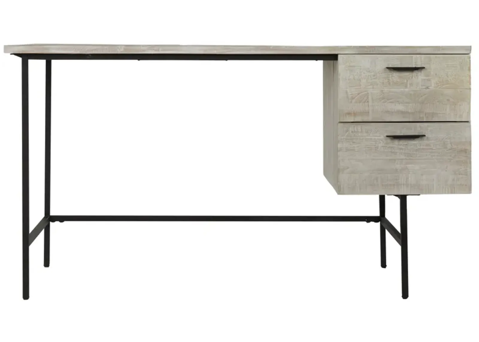 Industrial 2 Drawer Desk White by Kosas Home