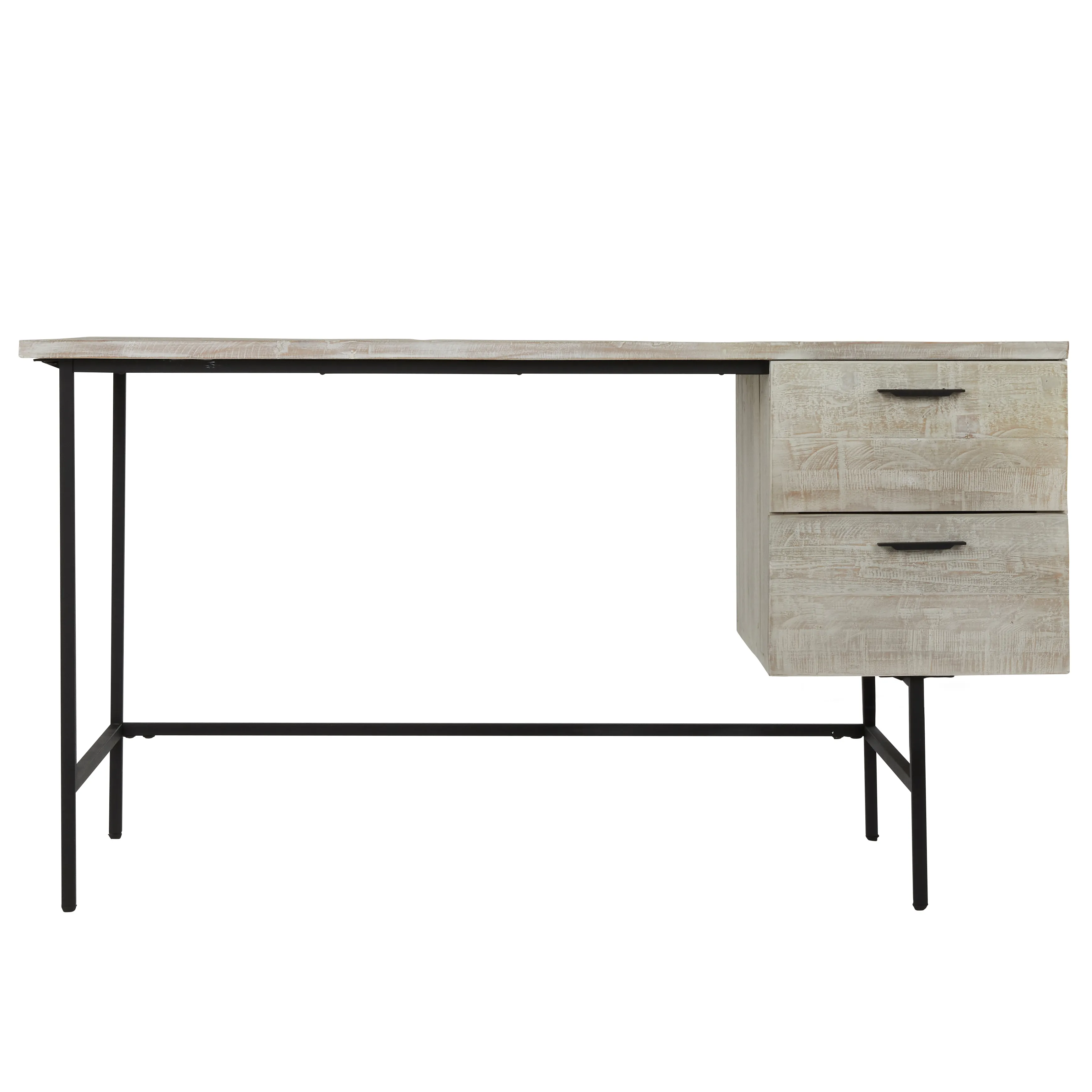 Industrial 2 Drawer Desk White by Kosas Home