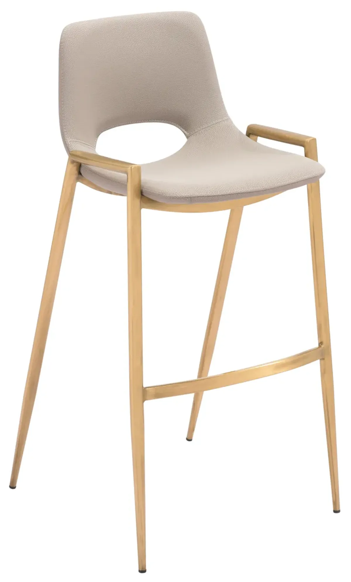 Desi Barstool (Set of 2) Beige & Gold