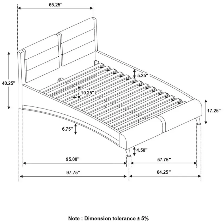 Jeremaine Queen Upholstered Bed Black