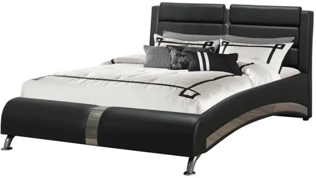 Jeremaine Queen Upholstered Bed Black