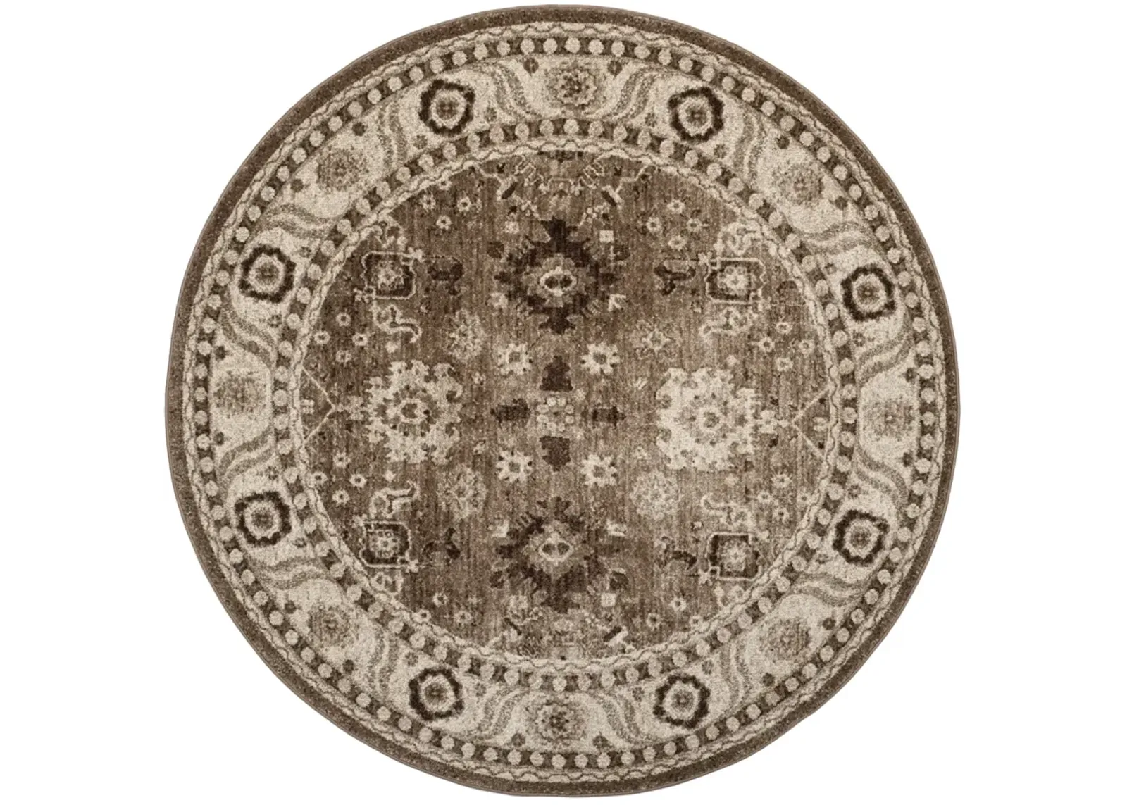 VINTAGE HAMADAN 214 TAUPE 11' x 11' Round Round Rug