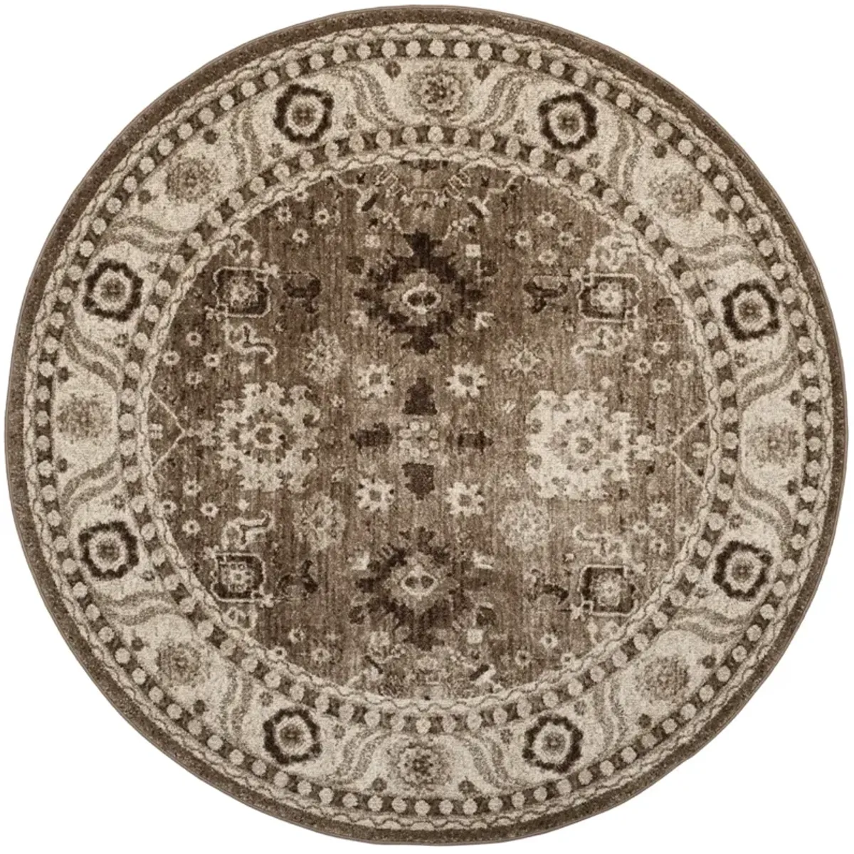 VINTAGE HAMADAN 214 TAUPE 11' x 11' Round Round Rug