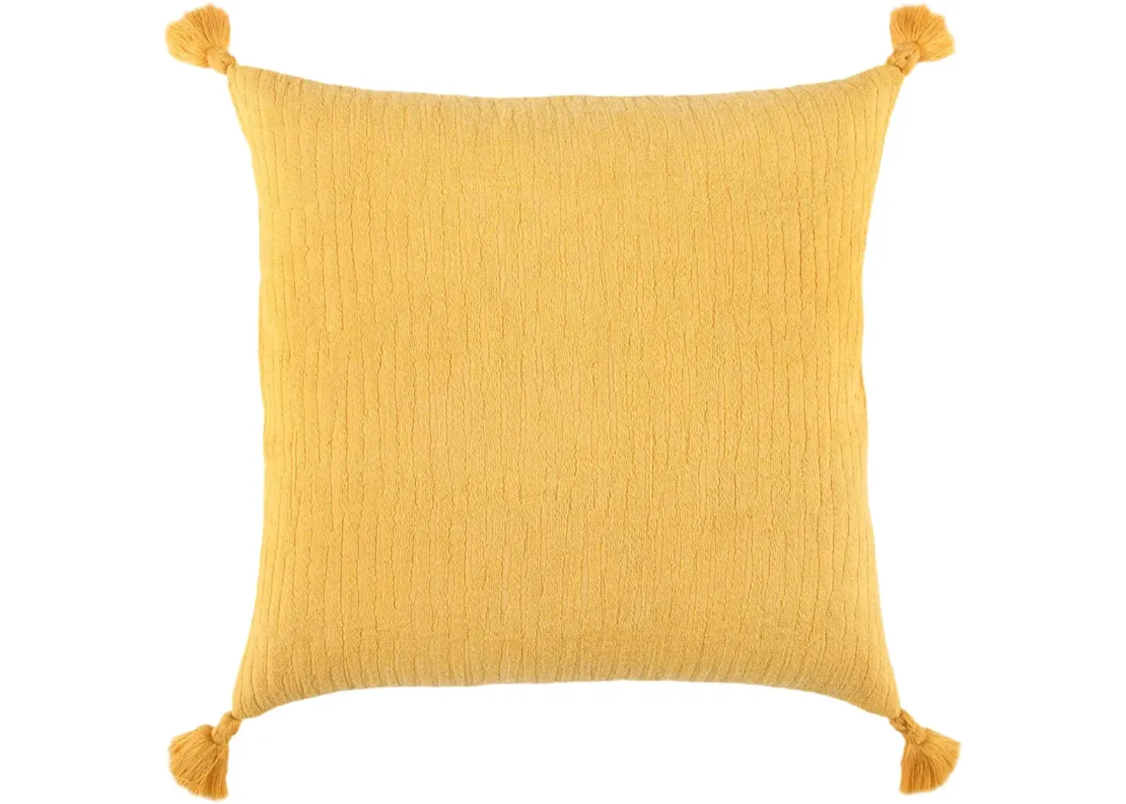 Solid With Tonal Abstract Pattern Dark Yellow Pillow