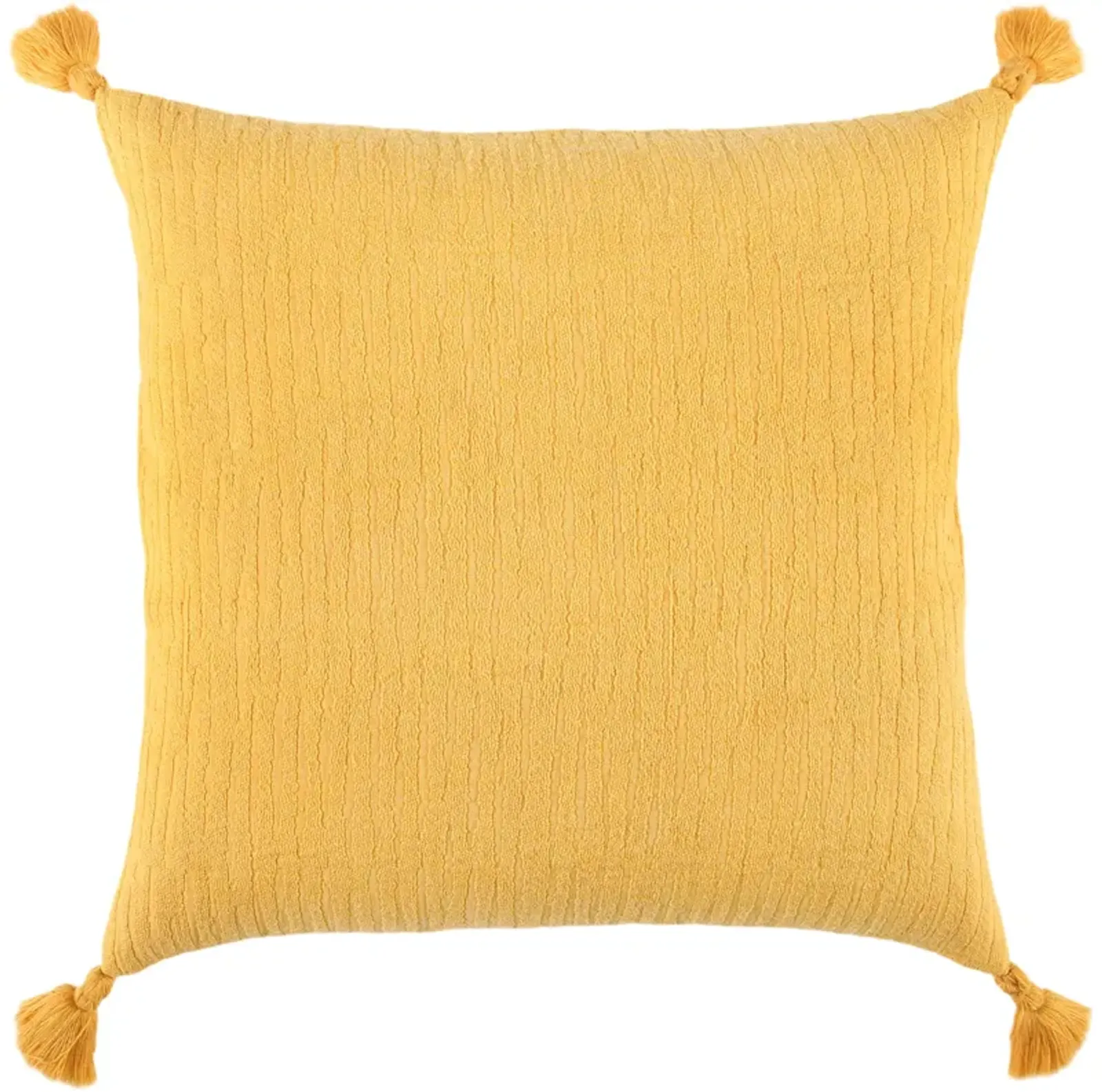 Solid With Tonal Abstract Pattern Dark Yellow Pillow