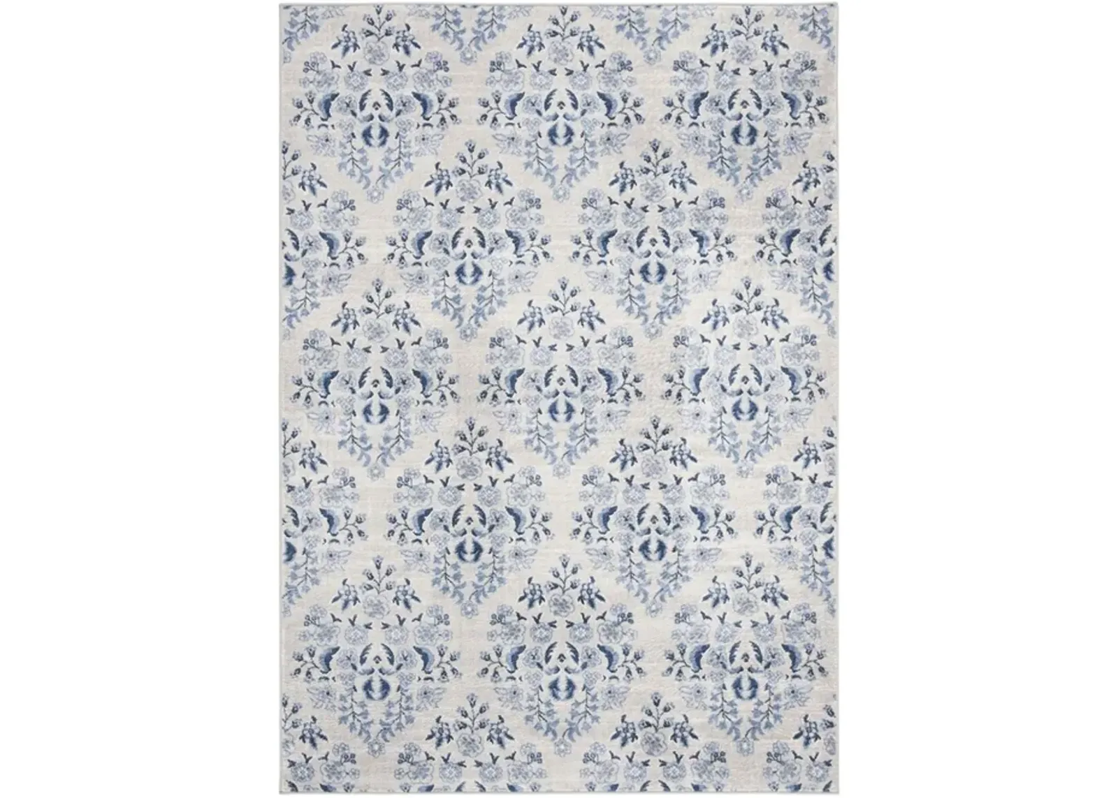 Brentwood 856 Cream / Blue 9' X 12' Large Rectangle Powerloomed Rug