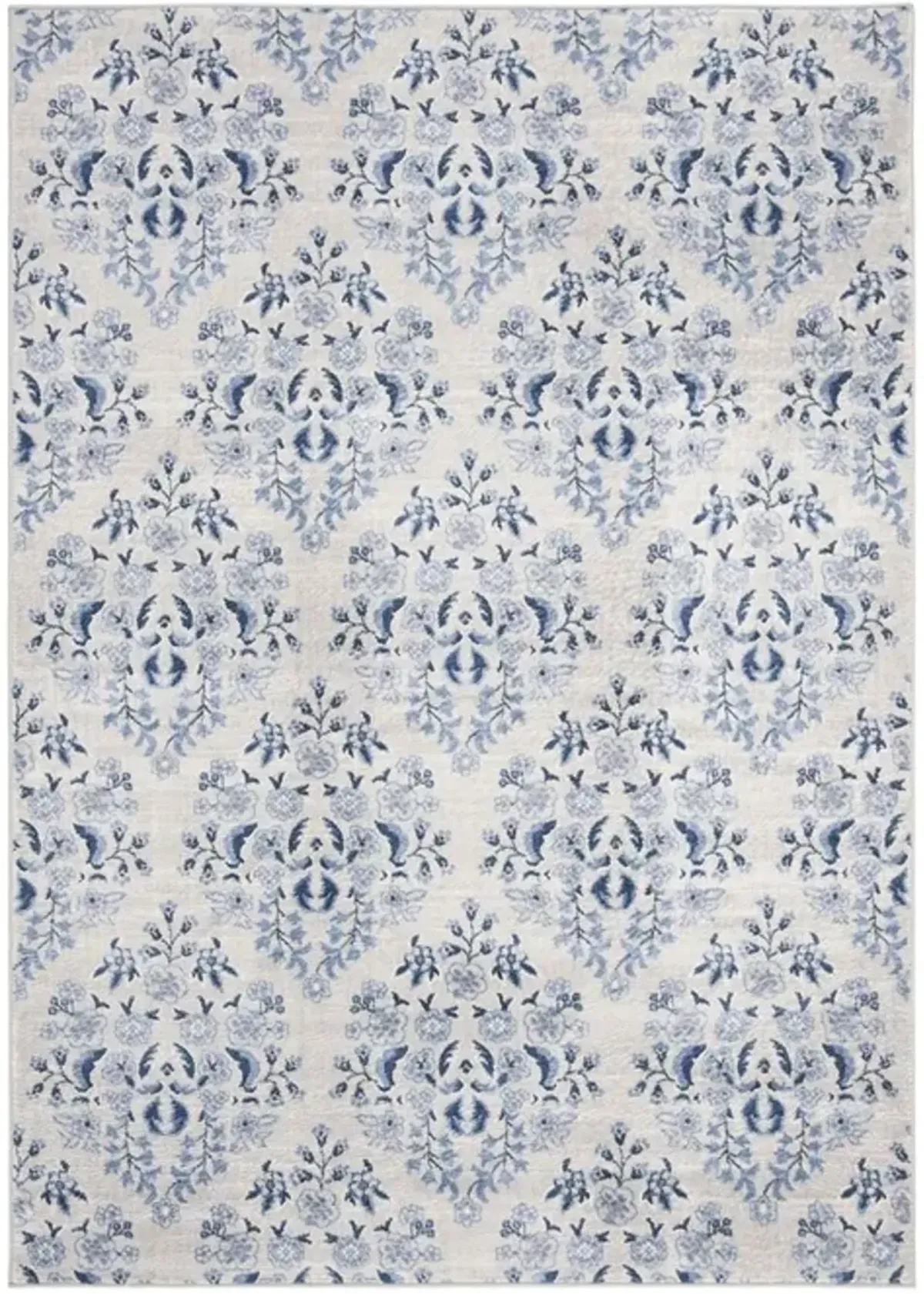 Brentwood 856 Cream / Blue 9' X 12' Large Rectangle Powerloomed Rug