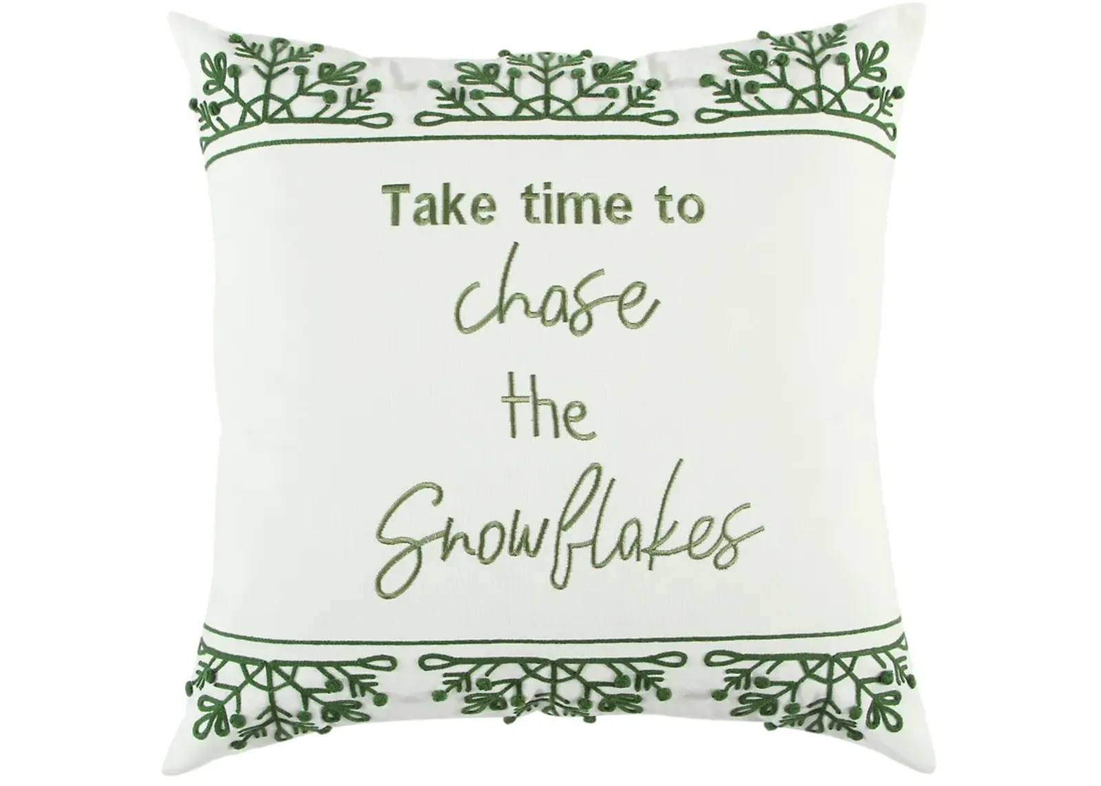 HOLIDAY 2021 Sentiment Green Pillow