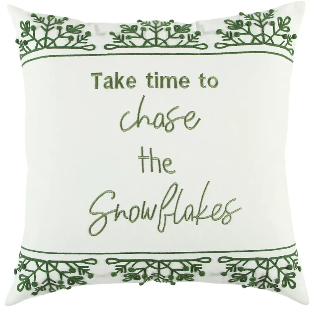 HOLIDAY 2021 Sentiment Green Pillow