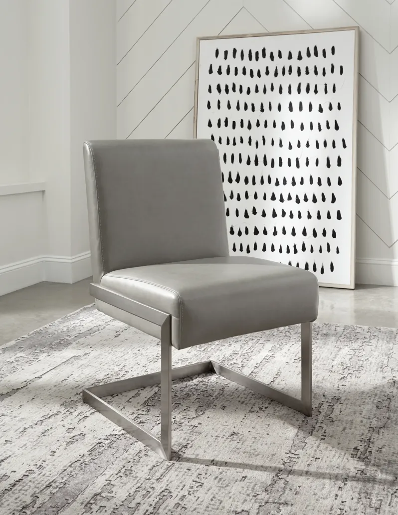 Coral Synthetic Leather Upholstered Dining Chair