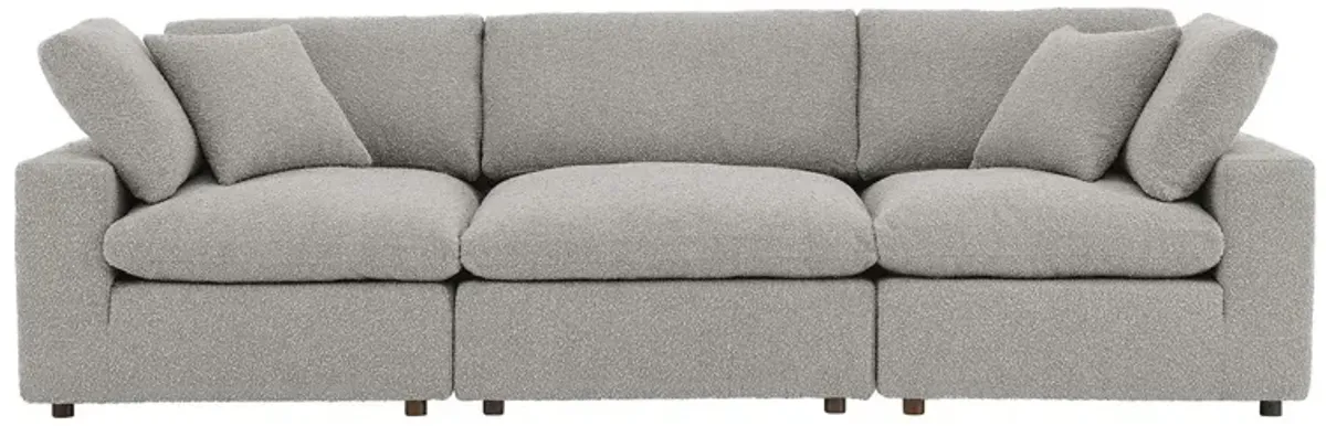 Commix Down Filled Overstuffed Boucle Fabric 3-Seater Sofa