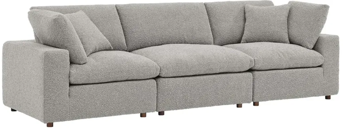 Commix Down Filled Overstuffed Boucle Fabric 3-Seater Sofa