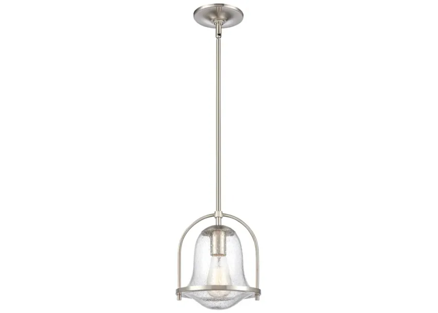 Connection 8" Wide 1-Light Mini Pendant - Satin Nickel