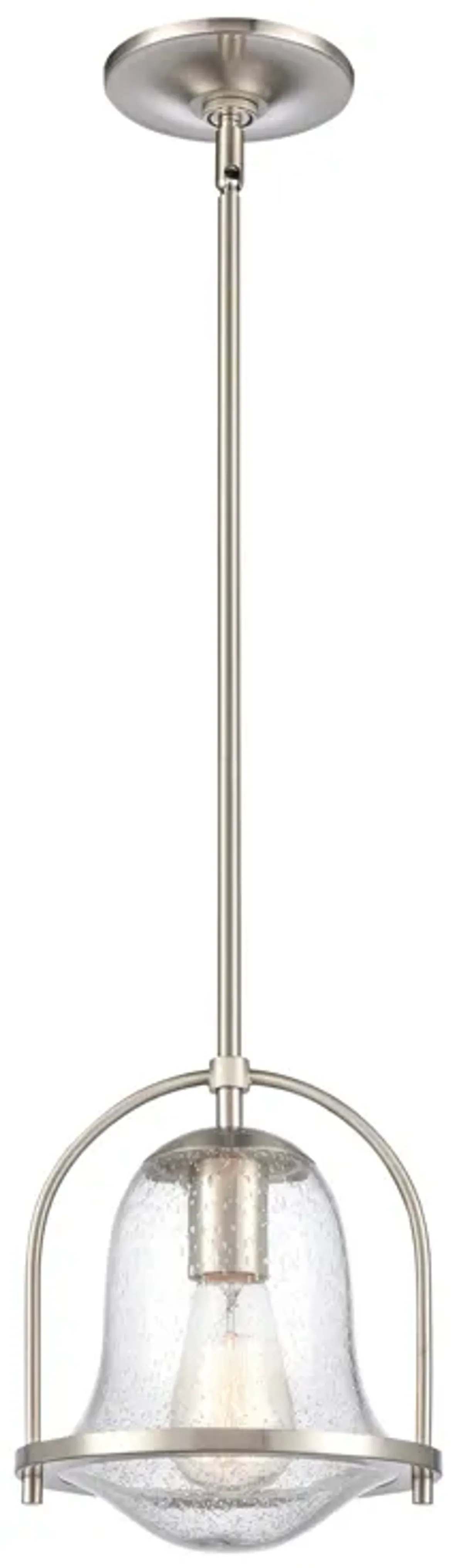 Connection 8" Wide 1-Light Mini Pendant - Satin Nickel