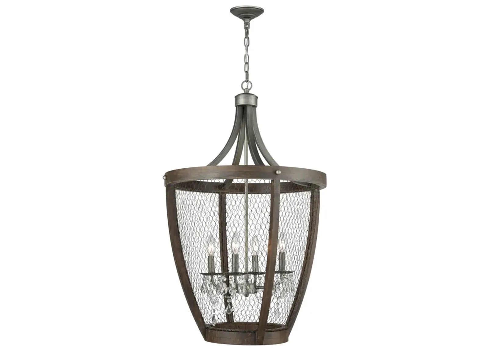 Renaissance Invention 23" Wide 4-Light Pendant - Weathered Zinc