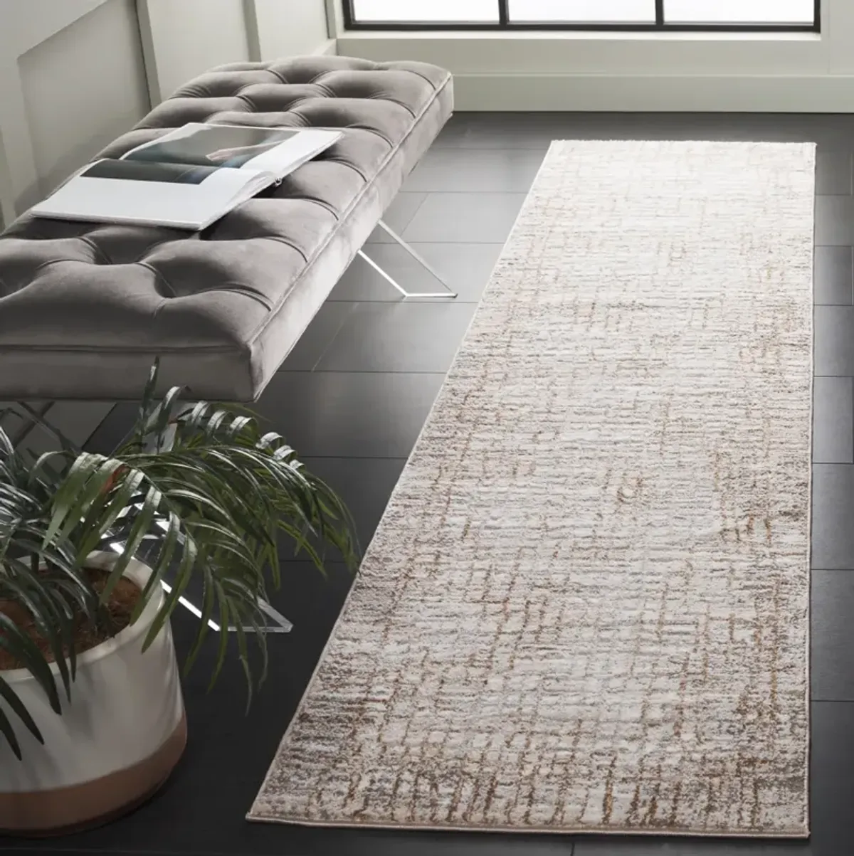 PARKER 134 TAUPE  2' x 8' Runner Rug