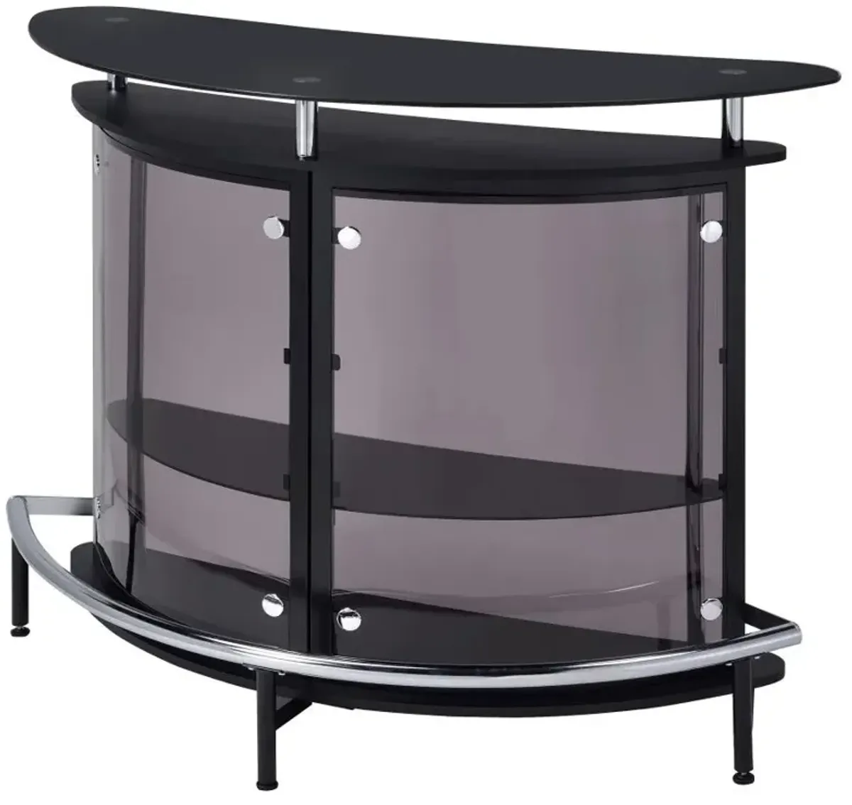 Amarillo 2-tier Bar Unit Black and Chrome