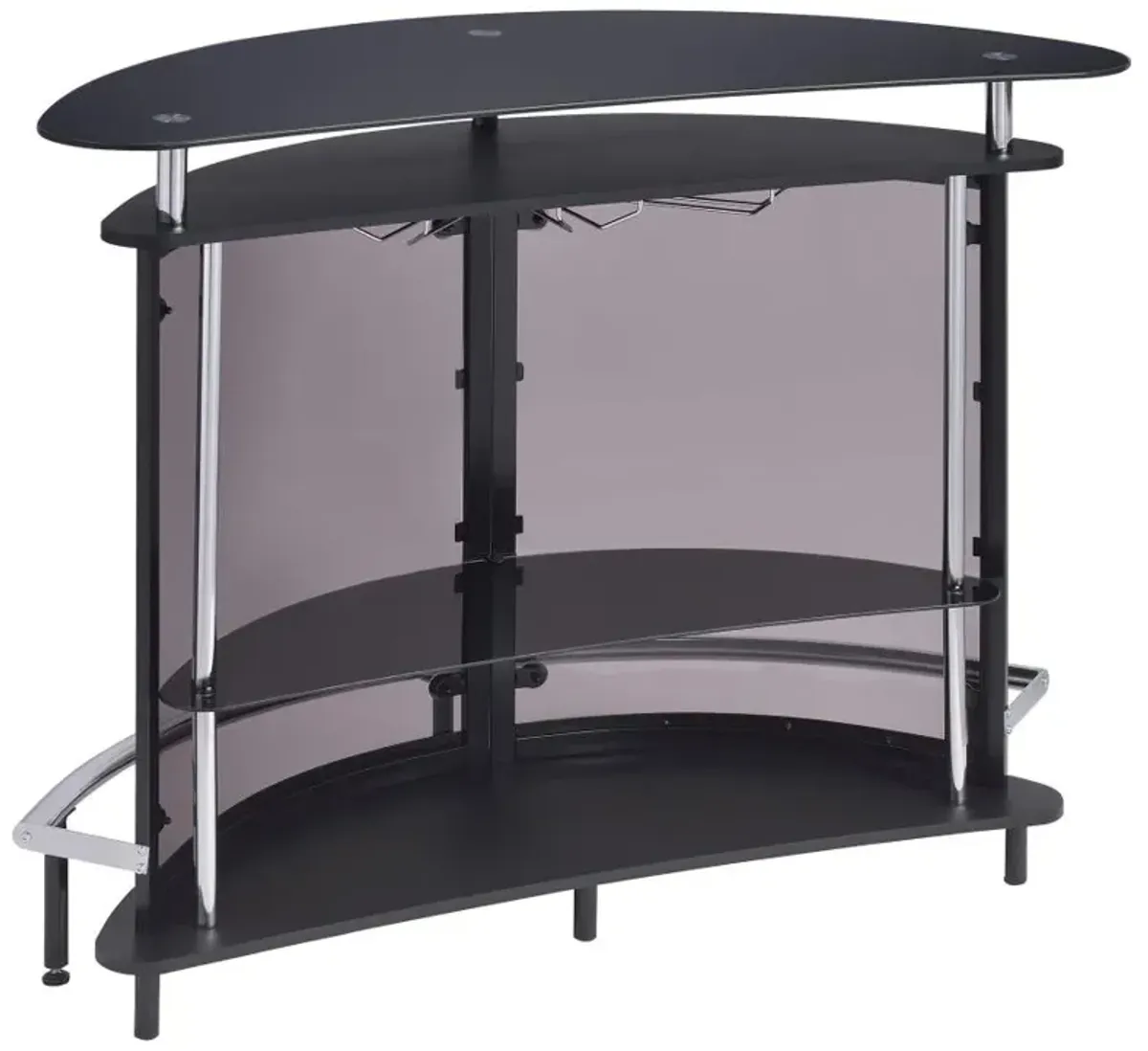 Amarillo 2-tier Bar Unit Black and Chrome