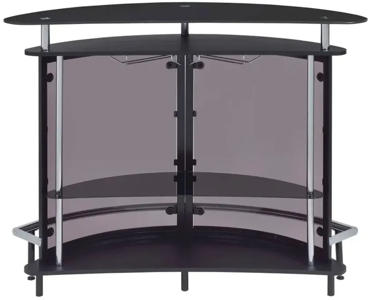 Amarillo 2-tier Bar Unit Black and Chrome