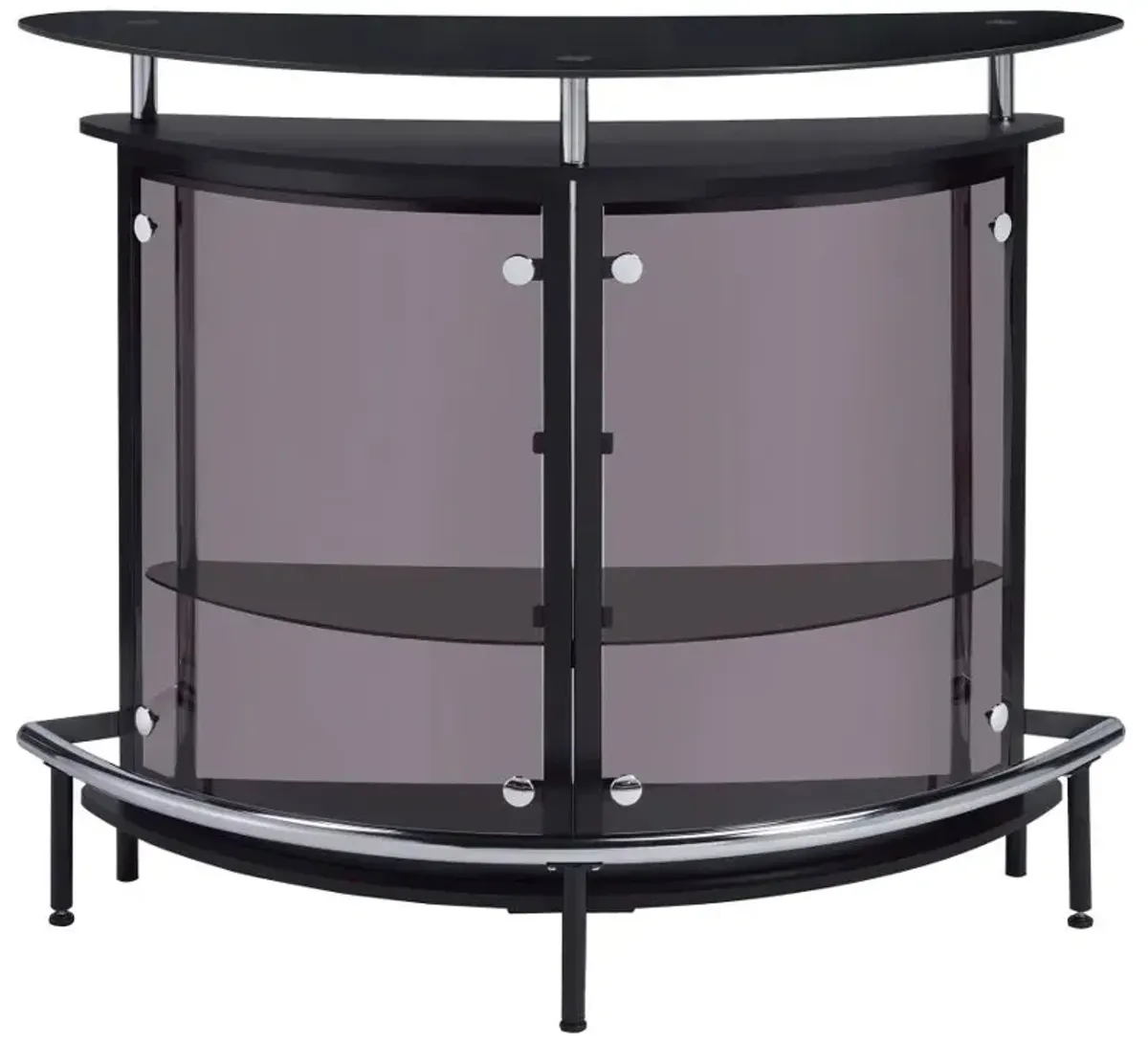 Amarillo 2-tier Bar Unit Black and Chrome