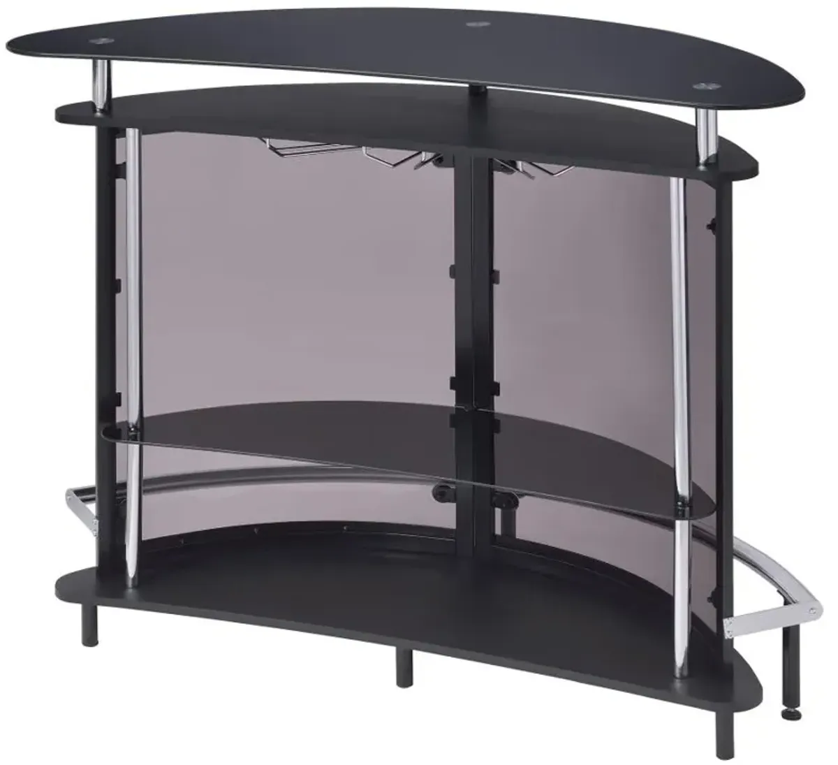 Amarillo 2-tier Bar Unit Black and Chrome