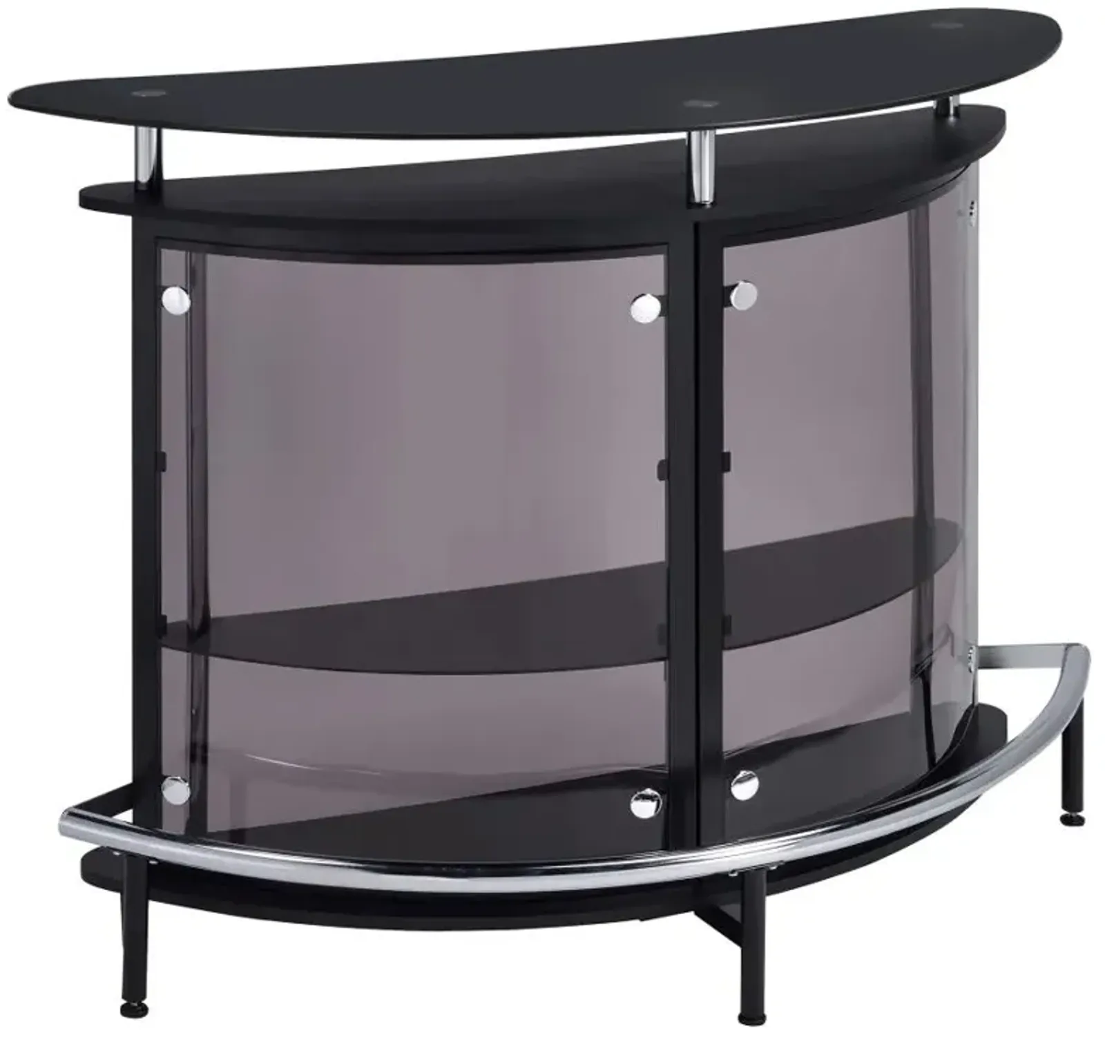 Amarillo 2-tier Bar Unit Black and Chrome