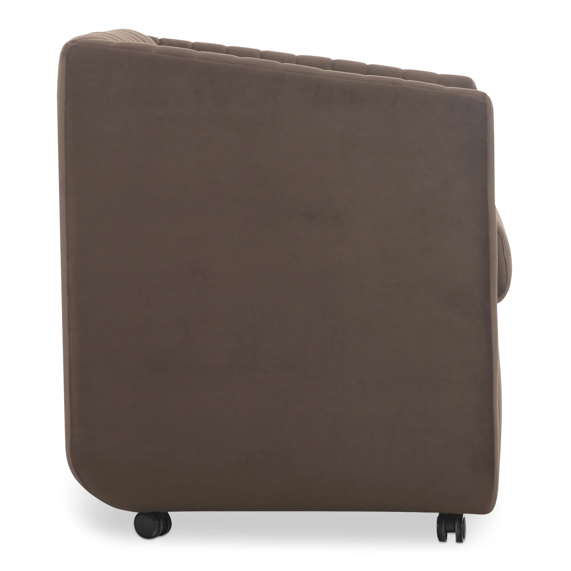 Jane Rolling Dining Chair Brown Velvet