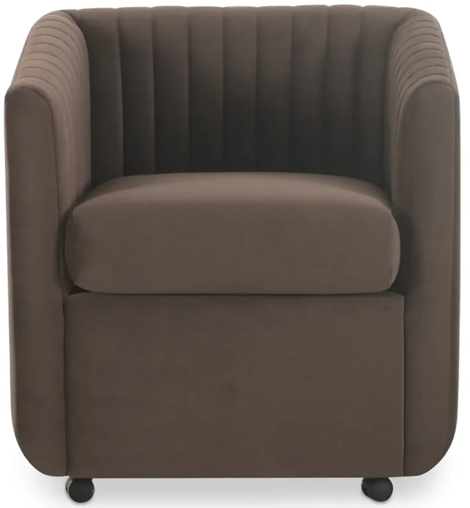 Jane Rolling Dining Chair Brown Velvet