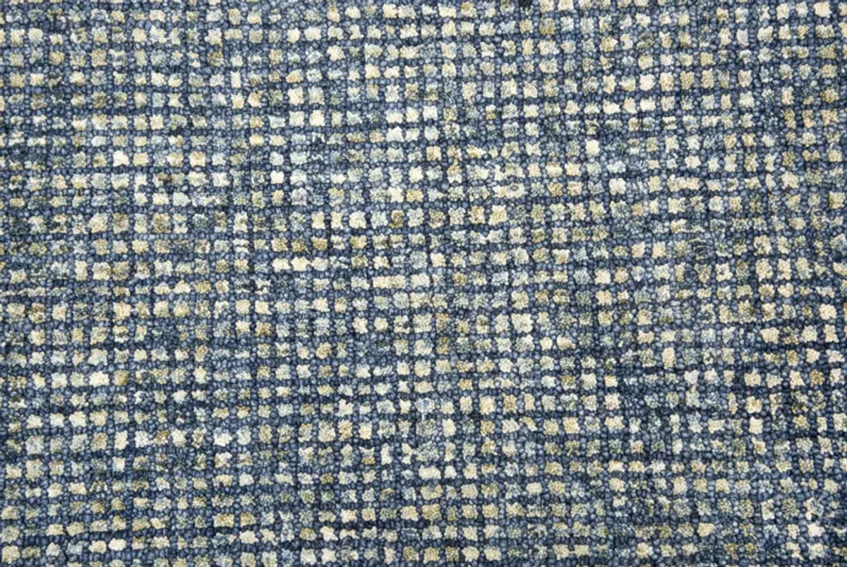 Talbot Blue Tweed Wool 2'6" x 8' Runner Rug