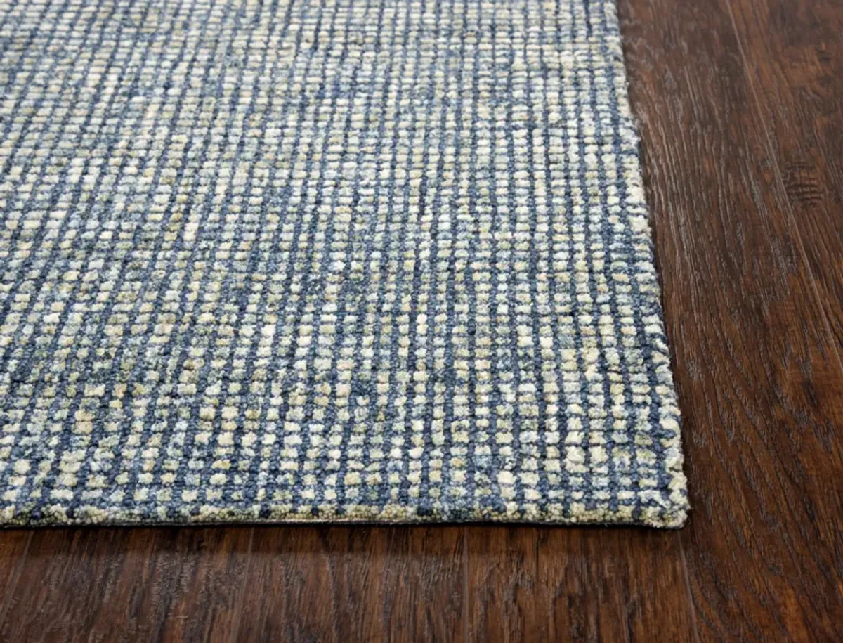 Talbot Blue Tweed Wool 2'6" x 8' Runner Rug