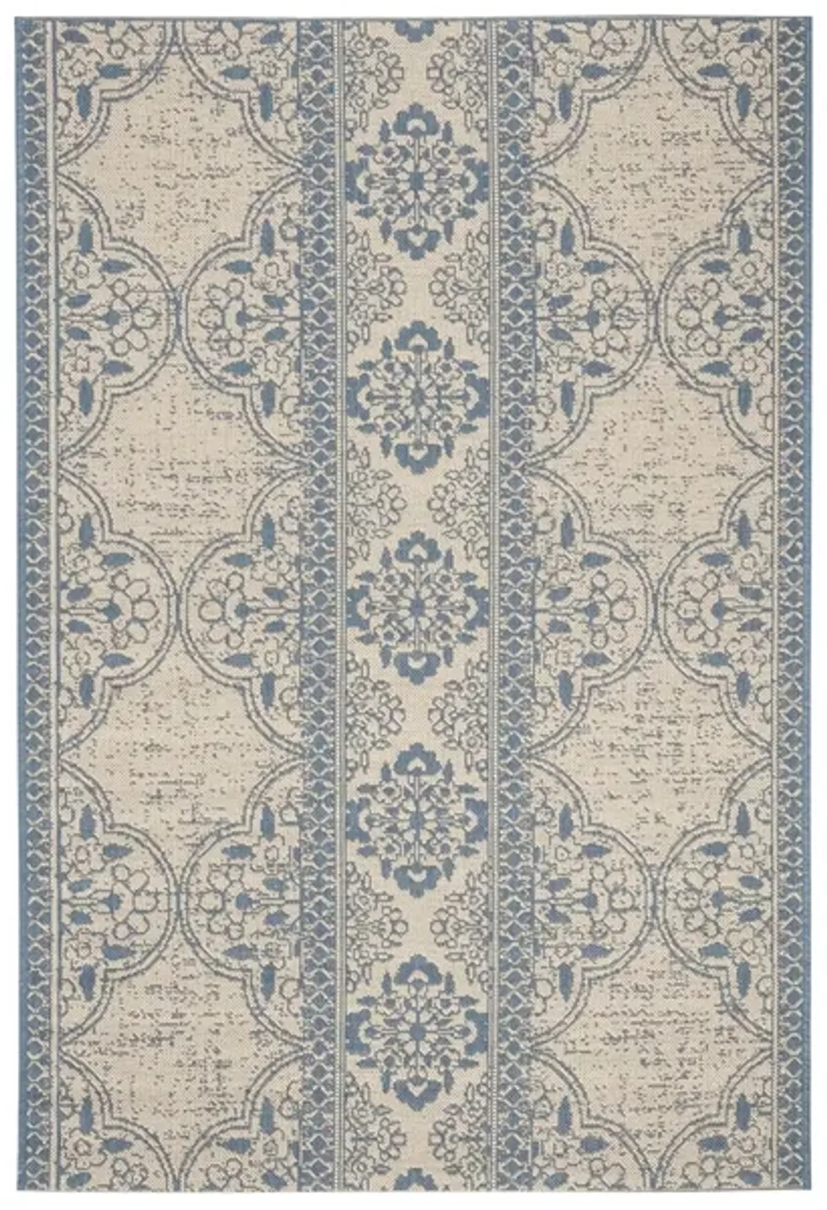 Safavieh BEACH HOUSE Collection BHS174M-5 Blue / Creme 5'-3" X 7'-6"