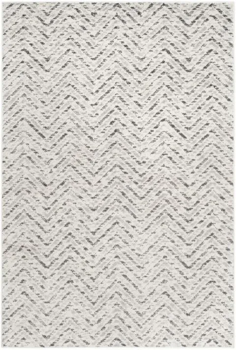 Adirondack Contemporary Ivory / Charcoal 4' X 6' Powerloomed Rug