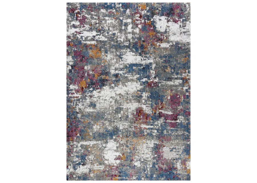 Signature Gray/Blue  Recycled Polyester 8' x 10' Rectangle Rug