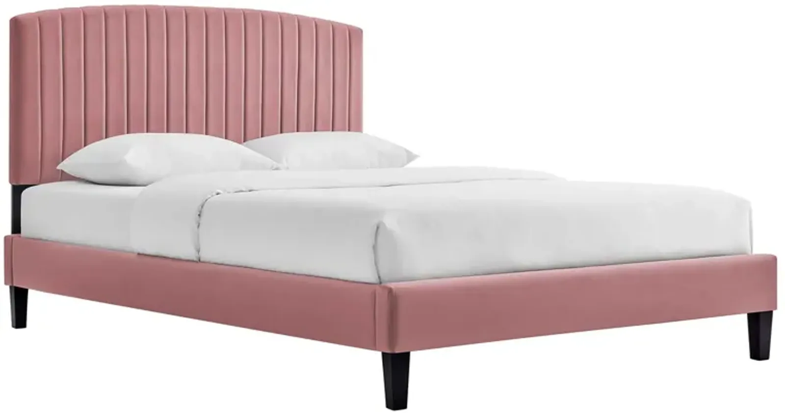 Alessi Performance Velvet Queen Platform Bed