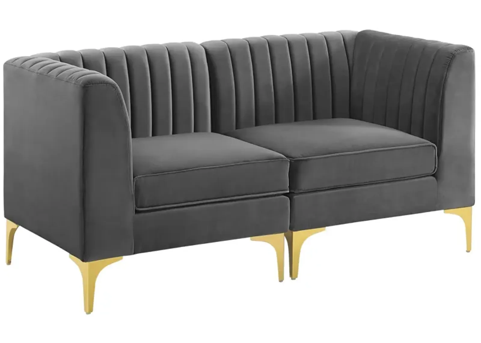 Triumph Channel Tufted Performance Velvet Loveseat