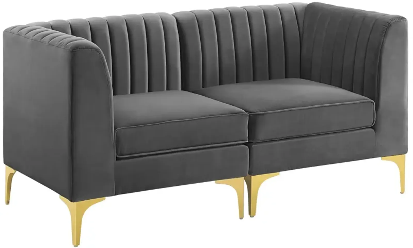 Triumph Channel Tufted Performance Velvet Loveseat